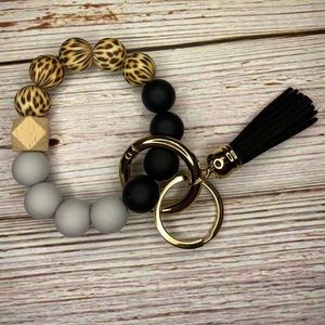 Bracelet Keychain Wristlet:Leopard